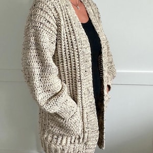Crochet Cardigan Pattern Women, Easy Crochet Cardigan Pattern, Oversized Crochet Cardigan Pattern, Crochet Cardigan with pockets, XS to 5XL