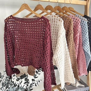 Crochet Knit Summer Sweater: Open Knit Beach Cover-Up