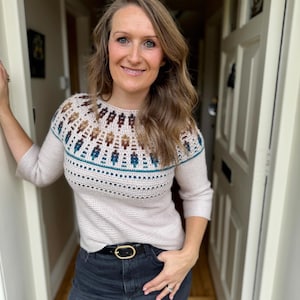 CROCHET PATTERN + VIDEO Starlight Sweater Crochet Pattern | Mosaic Crochet Sweater Pattern | Top Down Yoke Adult Sizes Xs - 5xl